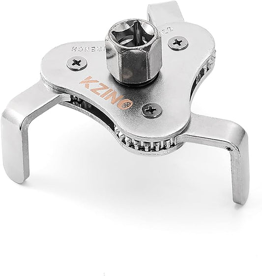 KZINO Oil Filter Removal Tool, Universal Oil Filter Wrench, Oil Filter Removal Tool Adjustable 2-1/2 to 4 inch & 3 to 5-1/2 inch, 1/2" Drive, Oil Filter Change Set (Flat)
