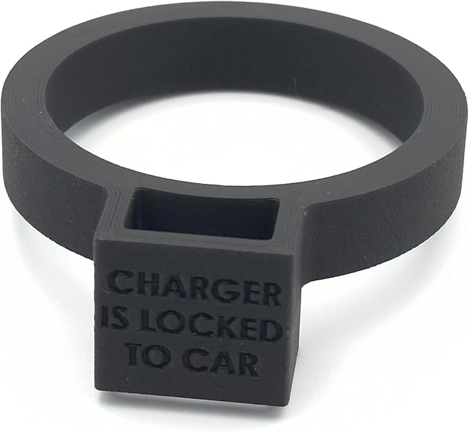 Door Dock for Tesla/J1772 Adapter for Model Y and Charger Locking Ring Bundle 2023-2025 (Black Carbon Fiber)