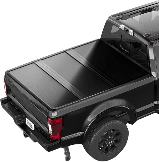 Perfit Liner 6.8 FT (82") Bed FRP Hard Tri-Fold Tonneau Cover for 1999-2024 25+Ford F-250 F-350 F-450 Super Duty Styleside/Fleetside Truck Cargo Topper, Hardtop, 3-Folding (NOT for Flareside/Stepside)