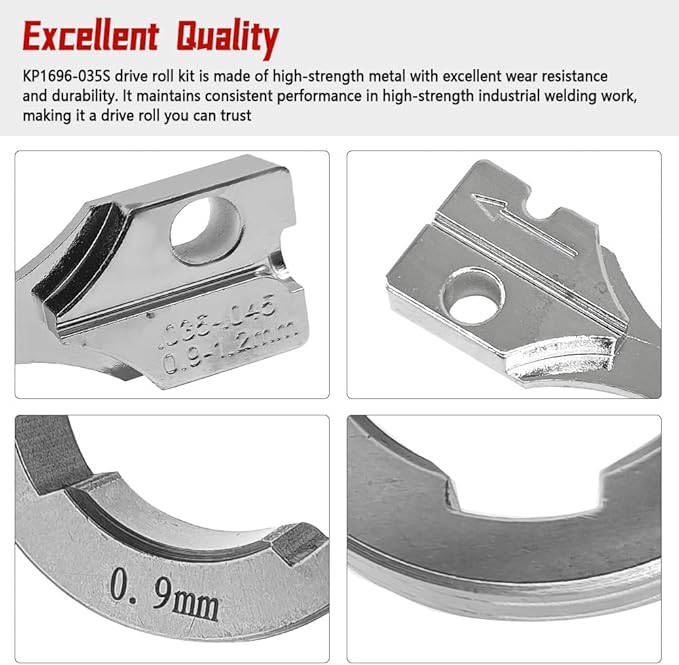 KP1696-035S Drive Roll Kit .035" V-Groove Fit for Lincoln 216 255XT 350MP MIG Welder for 25M LF-72 LN-15 LN-25 PRO Dual Power Wire Feeder Replace KP1696-1 for Solid Wire