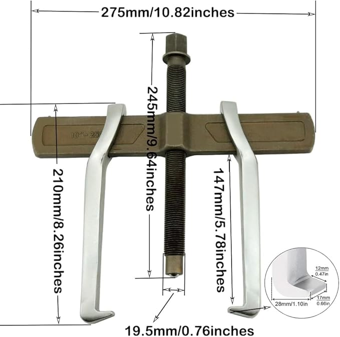 2-Jaw Gear Puller, 2 Claw Gears Puller for Removal of Pulley Flywheel Bearing, Puller Tool Separate Lifting Device（10 Inch ）