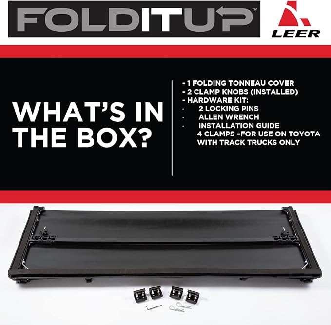 LEER FOLDITUP | Fits 2009-2018 Ram, 2019-2023 Heavy Duty, 2019 Classic with 6’4” Bed w/Out Rambox | Soft Tri-Fold Truck Bed Tonneau Cover | Easy Install | 4F137