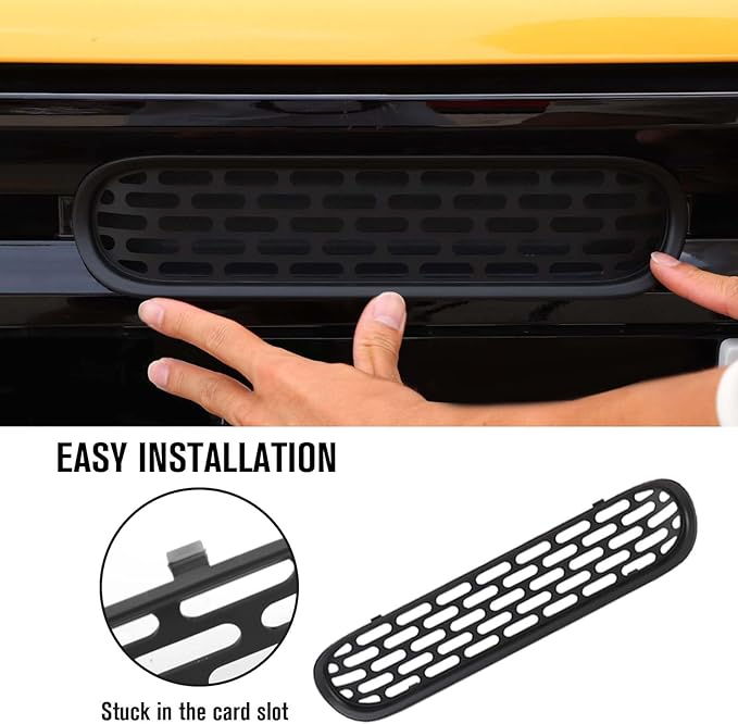 Jimen Compatible with Ford Bronco 2021-2023, 6PCS Front Grille Inserts Mesh Grill Cover Exterior Trim Accessories (Matte Black)