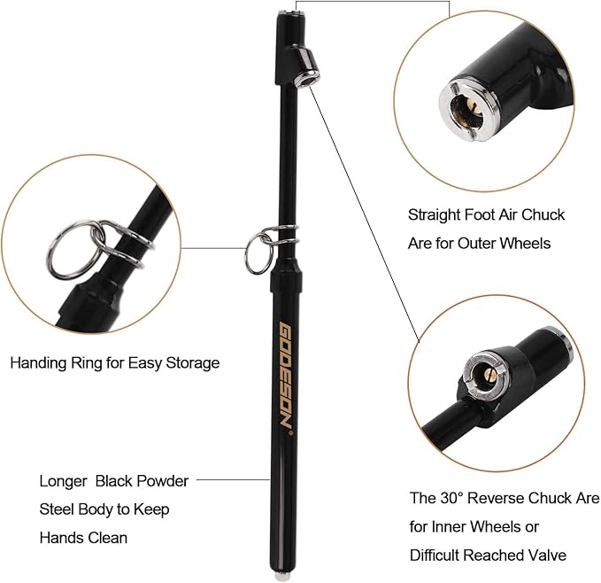 GODESON Dual Head Tire Pressure Gauge, Heavy Duty Pencil Tire Gauge Range 10-150PSI,Dual Head Truck Pen Air Pressure Gauge…