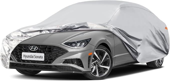 Waterproof Car Cover for Hyundai Sonata, 5 Layers Compatible with Hyundai Sonata All Weather, Snowproof Windproof Rain Ice Sun UV Protection