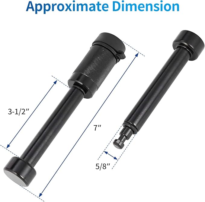 METOWARE Trailer Hitch Locks Receiver Lock Keyed Alike Fits Class III IV 2" 2-1/2" Receiver with 5/8" Dia 3-1/2” Long Pin and Anti-Rattle Rubber O-Rings, for Trailer Truck Car Boat (2 Pack)
