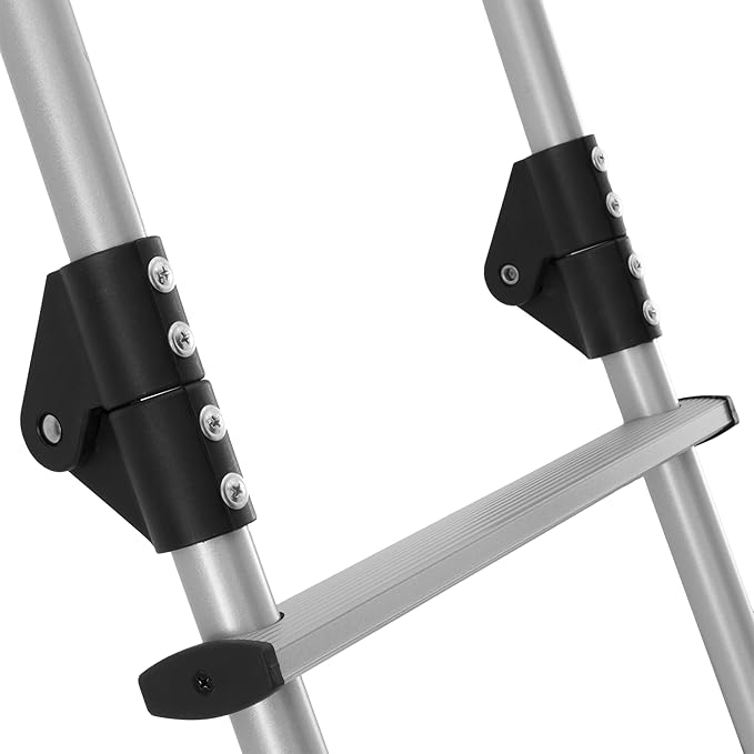 RecPro RV 92" Universal Exterior Rear Ladder | 250 lb Max Weight | Lightweight Aluminum | Made in The USA (Silver)
