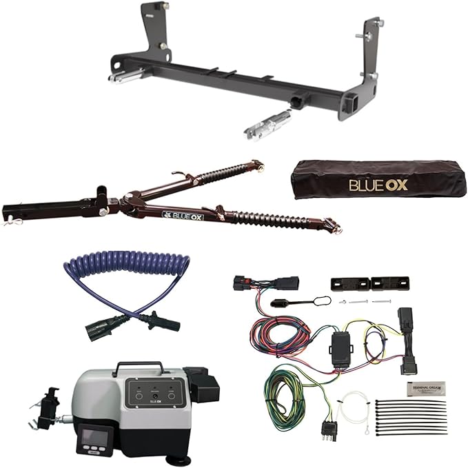 Blue Ox Ascent Tow Bar & Baseplate Combo with Electrical Cable Extension, EZ Light Wiring & Patriot Flat Tow Brake fits 2018 2025 Wrangler JL | Includes Decal