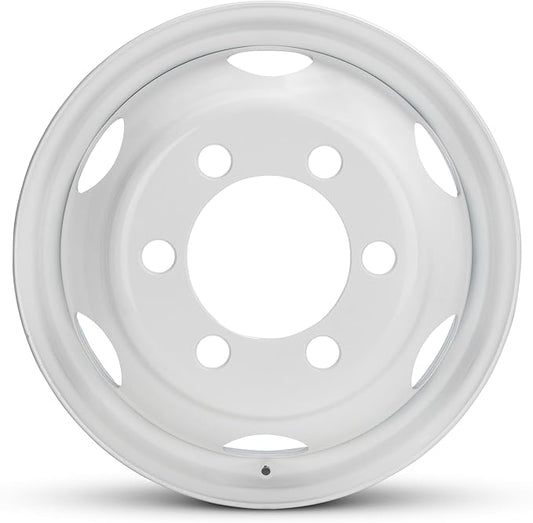 For 1995-2025 Isuzu NPR NQR NRR 19.5 Inch White Steel - Genuine OEM Rim - Road Ready Truck Wheel