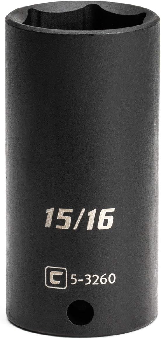 Capri Tools Deep Impact Socket, 3/8-Inch Drive, 6-Point, SAE (15/16-Inch)