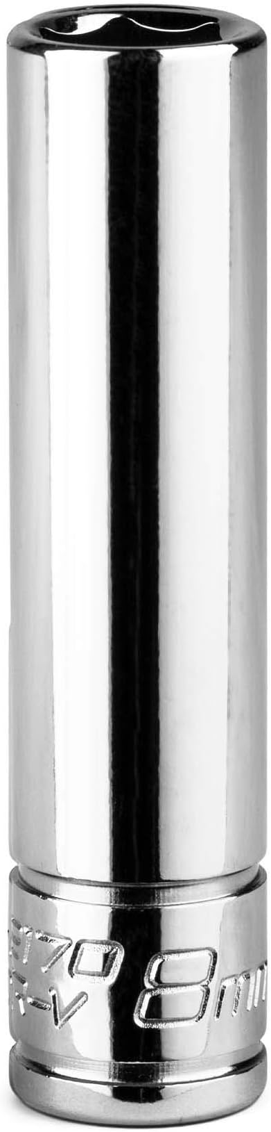 Capri Tools 8 mm Deep Socket, 1/4-Inch Drive, 6-Point, Metric