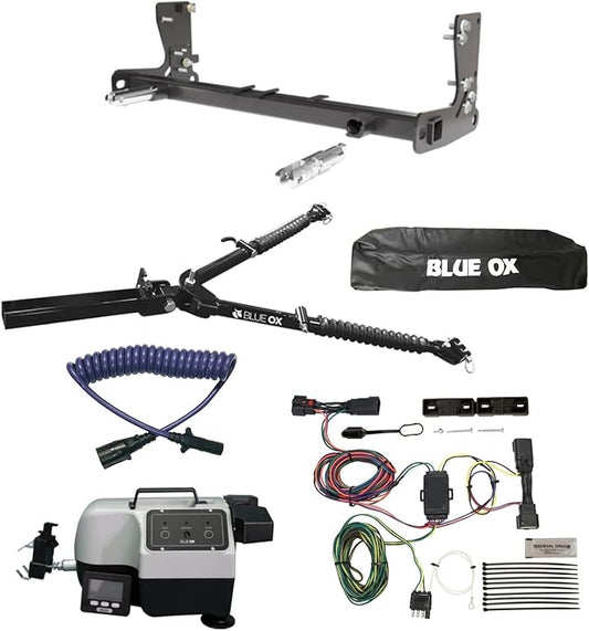 Blue Ox Alpha 2 Tow Bar & Baseplate Combo with Electrical Cable Extension, EZ Light Wiring & Patriot Flat Tow Brake fits 2020 2025 Gladiator | Includes TrendsAuto Decal