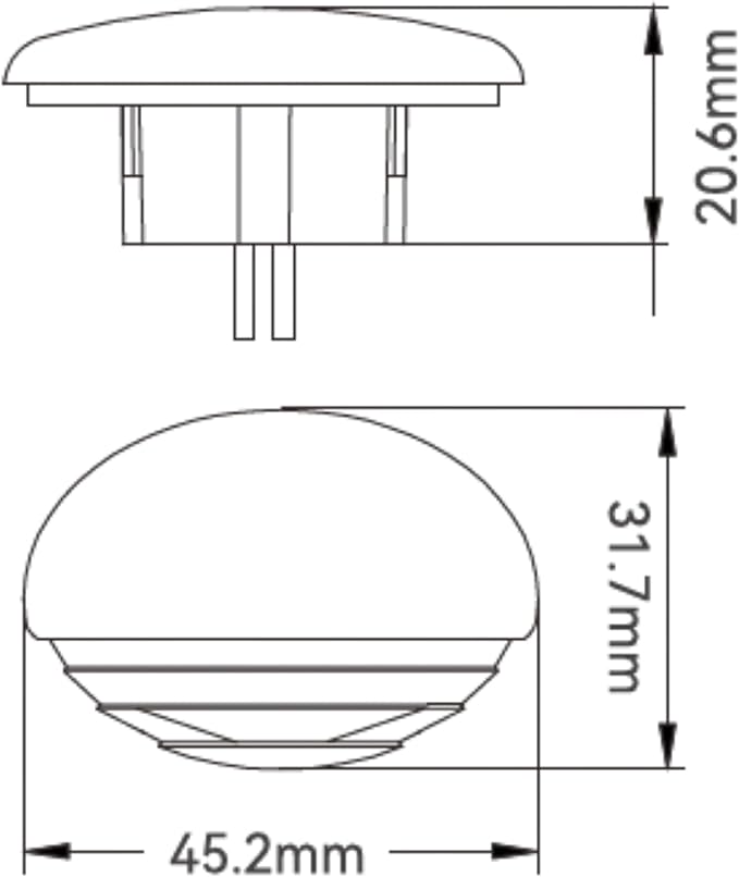 SEAFLO 04 Series LED Oblong Courtesy Light – Warm White, 12V, 0.2W, IP67, Compact Flush Mount Marine Step/Deck Accent Light for Boat/RV/Caravan, Durable PC Housing, 1.78”x1.25”x0.81”, 4-Year Warranty