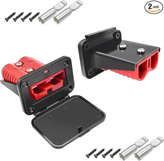 GZSH Anderson Plug 2PCS 120A Quick Connect Wire Connectors with Mount and Cap 6-4 AWG Battery Quick Disconnect 12V-36V Battery Quick Connect Waterproof SB120 for Car RV Trunk Boat Winch