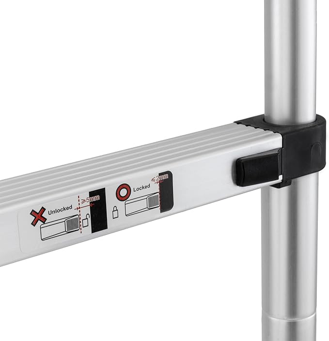 RecPro RV 14.5' Telescoping Ladder | 15 Steps | Weighs 28 lbs | 330 lb Load Capacity | Aluminum Body | Locks Into Place