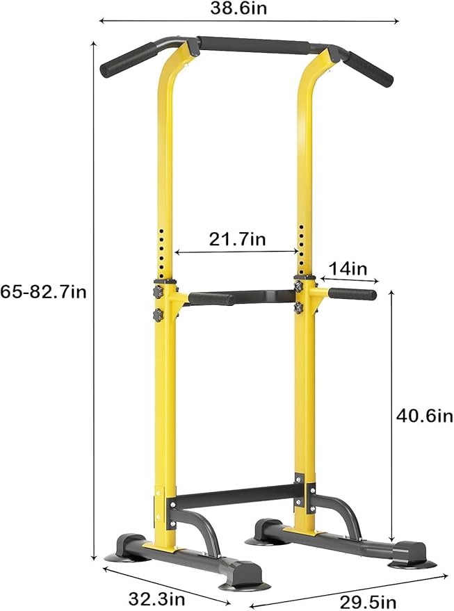 Multi-Functional Power Tower for Home Gym: Adjustable Pull Up & Dip Station with 400 LBS Capacity, Space Saving Strength Training Equipment for Men and Women