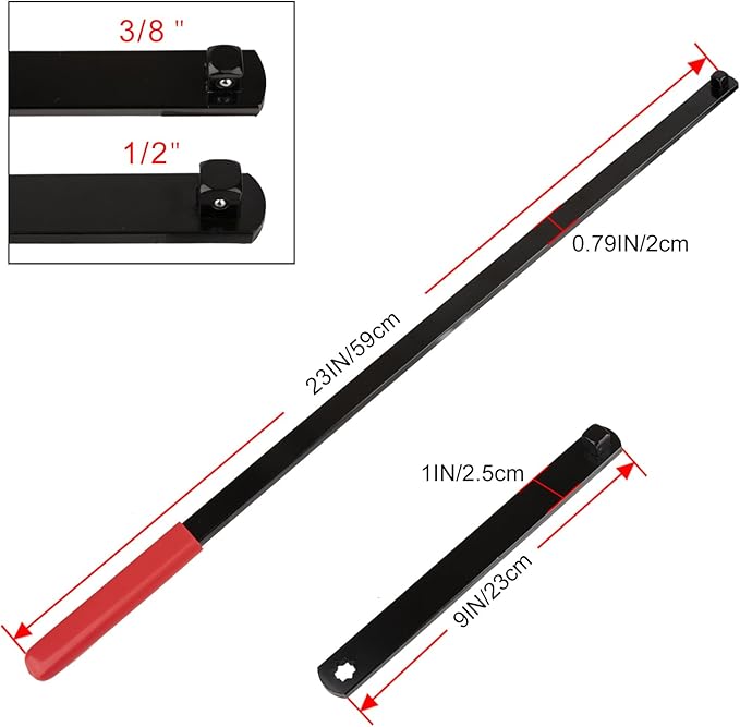 8PCS Serpentine Belt Tool Kit, Belt Tensioner Wrench Set 3/8" & 1/2" Drive for Automotive Engine Maintenance