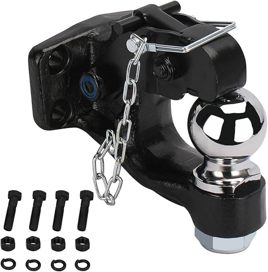 Pintle Hook Pintle Hitches Receiver Hook 10 TON Combination Hitch Ball 2-5/16” Fits Hitch Hook Military Receiver 12000 lbs