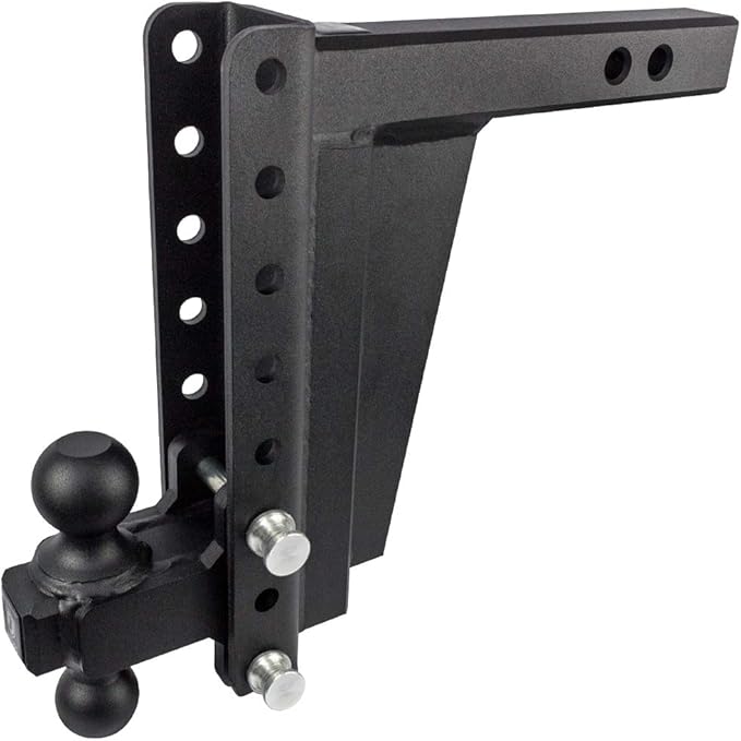 BulletProof Hitches - 2.0" Adjustable Extreme Duty Trailer Hitch (30,000 lb. Rating) - 10" Drop/Rise with 2" and 2 5/16" Dual Ball - Powder Coat, Solid Steel, Corrosion-Resistant