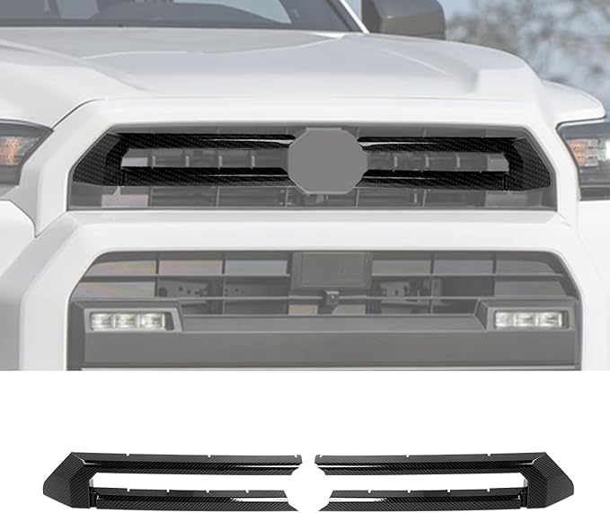 RT-TCZ Front Grille Inserts Trim Cover Grill Frame Decoration Exterior Accessories for Toyota 4Runner 2024 2025 (Black Carbon Fiber)