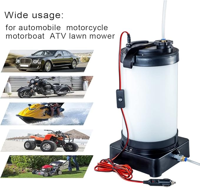 Oil Pump with Oil Change Hose, Oil Change Tool, Oil Pump, for Vacuum Suction of Oil, Stable and Not Deformed, Suitable for Cars, SUVs, Trucks, Yachts (Electric powered-6L)