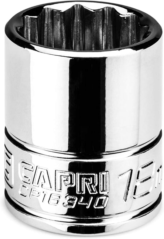 Capri Tools 18 mm Shallow Socket, 3/8 in. Drive, 12-point, Metric