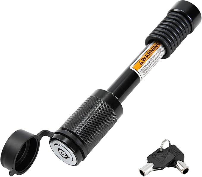 METOWARE Trailer Hitch Lock Hitch Receiver Lock Fits Class III IV and 2" 2-1/2" Receiver with 5/8" Dia 3-1/2” Long Pin and 8 Anti-Rattle Rubber O-Rings, for Trailer Truck Car Boat (1 Pack)