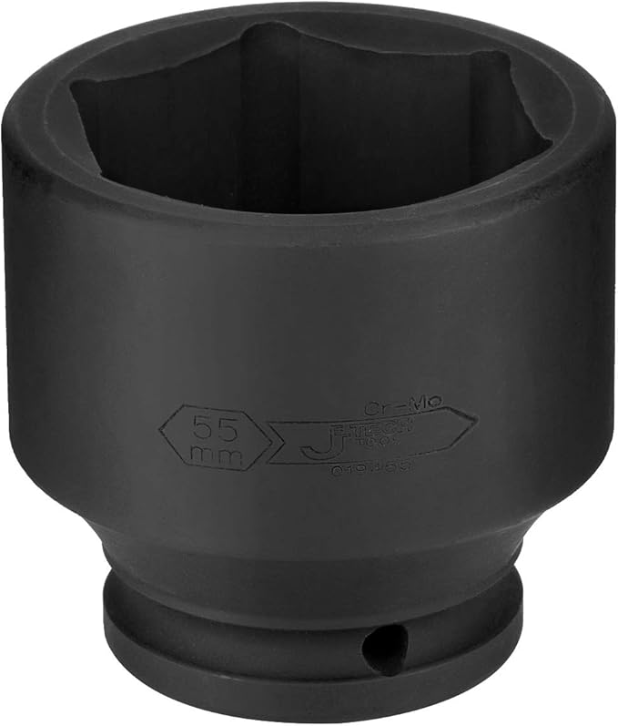Jetech 3/4 Inch Drive 55mm Standard Impact Socket, Made with Chrome Molybdenum Alloy Steel, Heat Treated, 6-Point Design, Metric