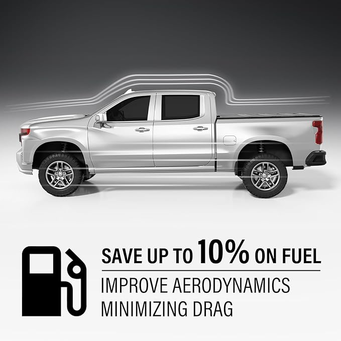 Hard Low Profile Quad-Fold Aluminum Truck Bed Tonneau Cover Compatible with 2019-2026 Chevy/GMC Silverado/Sierra, Works w/MultiPro/Flex Tailgate 6' 7" Bed (79.4")