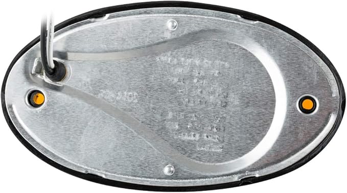 Lumitronics RV 12V LED Oval Porch Utility Light with On/Off Switch, Clear & Amber Lenses for Motorhomes, Campers, Trailers, 5th Wheels (Black)