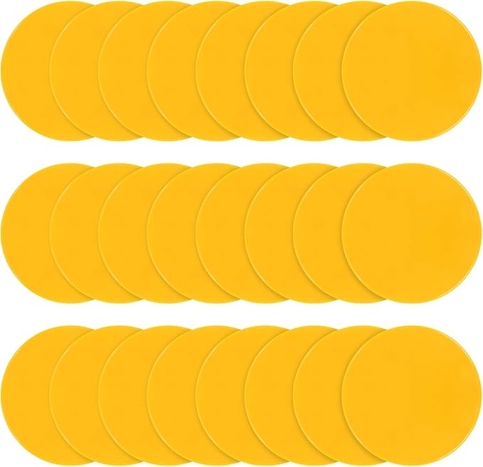 Poly Spots Spot Markers for Gym Floor 9 inch Flat Cones 12/24Pcs Non Slip Rubber Floor Dots for Kids Soccer Basketball Sports Speed Agility Training, Preschool Classroom Activities