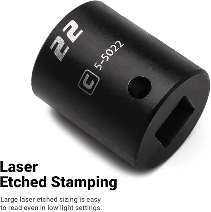 1/2 in. Drive 15 mm 6-Point Metric Shallow Impact Socket