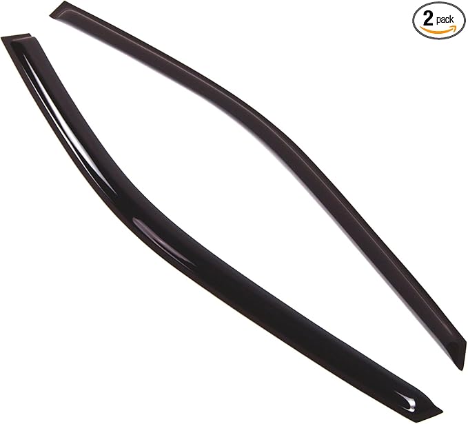 TuningPros Outside Mount Window Vent Visors Rain Guards Compatible with Mercury Cougar 1989-1997 | Side Window Wind Deflectors Rain Shields | Smoke Tinted, 2 Pcs Set, DGWV-196-2