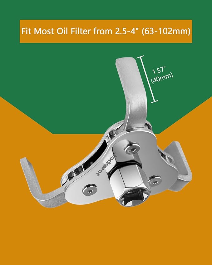 3-Jaw Oil Filter Wrench, Adjustable Oil Filter Claw Wrench From 2-1/2" to 4", 1/2" or 3/8" Ratchet, Fit for Car/Motorcycle/Truck