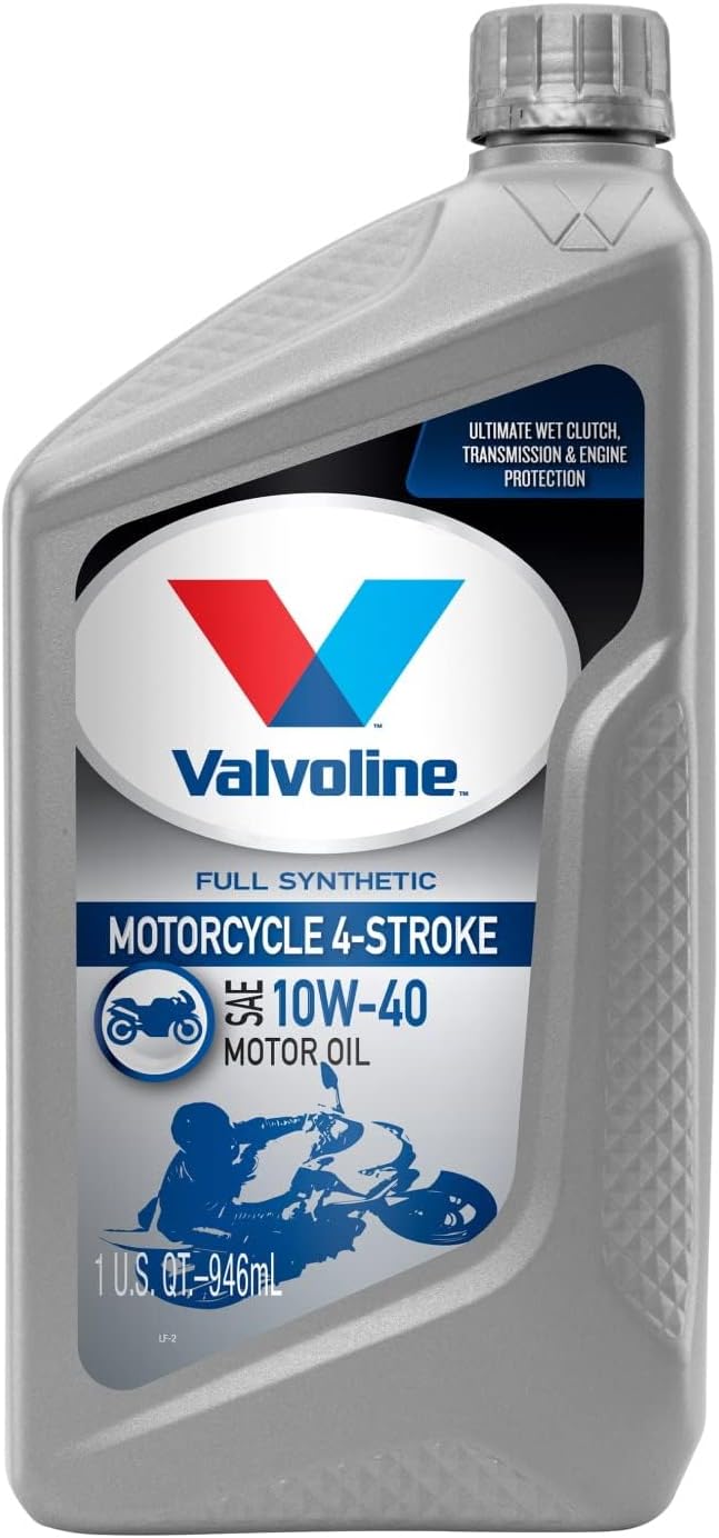 Valvoline 4-Stroke Motorcycle Full Synthetic SAE 10W-40 Motor Oil 1 QT, Case of 6