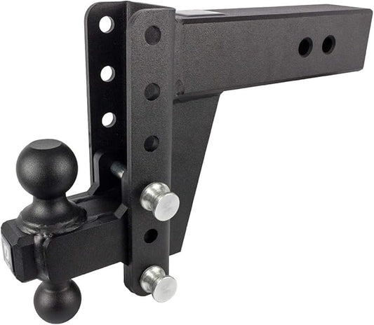 BulletProof Hitches - 3.0" Adjustable Heavy Duty Trailer Hitch (22,000 lb. Rating) - 6" Drop/Rise Trailer Hitch with 2" & 2-5/16" Dual Ball - Powder Coat, Solid Steel, Corrosion-Resistant