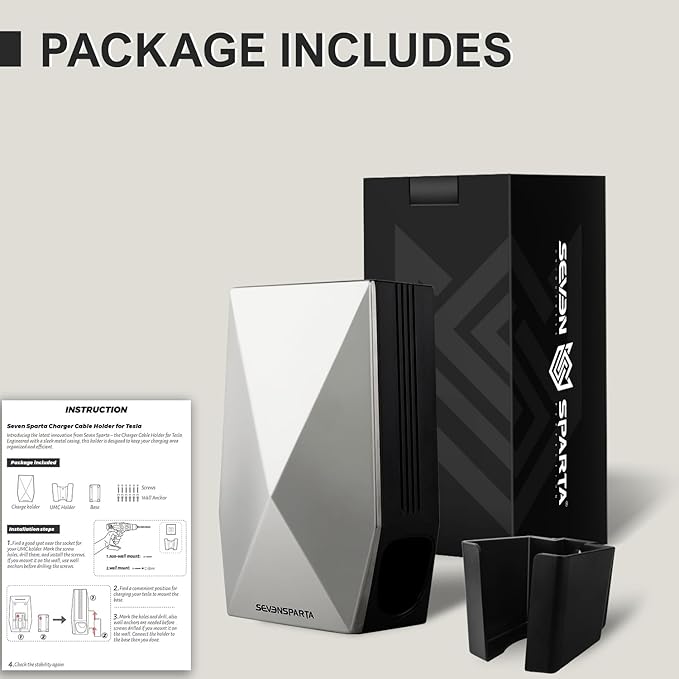 Upgraded Aluminum Charging Cable Holder with Chassis Bracket Compatible with Tesla Cybertruck Model 3 Model Y Model X Model S Charger Cable Organizer Accessories for Wall Connector,Improved Slot