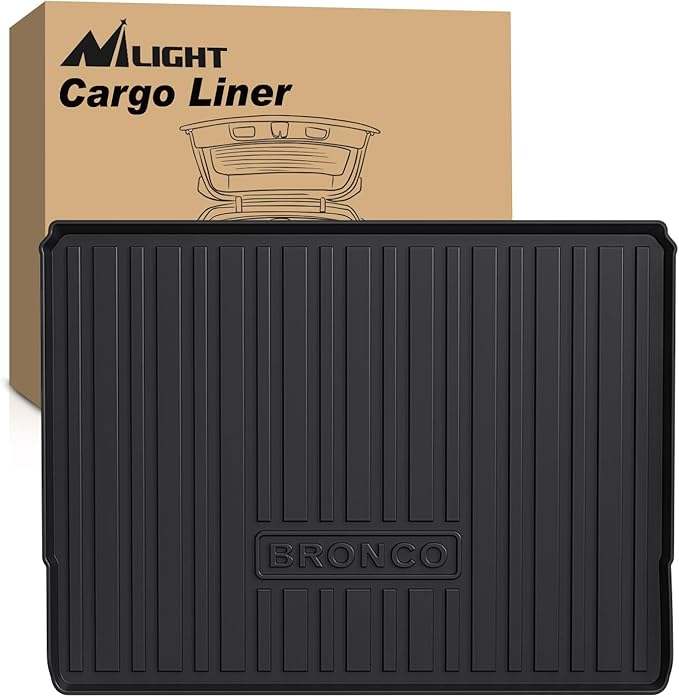 Nilight Cargo Mats for Ford Bronco 4 Door 2021 2022 2023 2024 2025 All Weather Protection Heavy Duty Cargo Liners