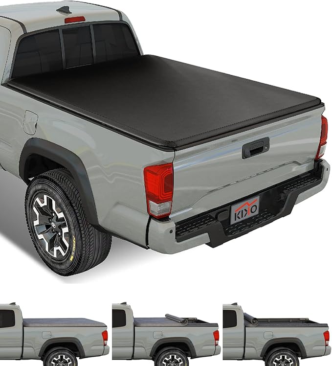 Kikito Vinyl Soft Roll-Up Tonneau Cover Truck Bed for 2016-2025 Toyota Tacoma 5ft (60.5in) Bed with Track System