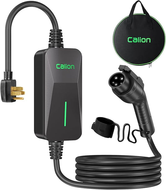 CALION Level 2 EV Portable Charger, 32 Amp Electric Vehicle Charger - 240V Charging Station, Indoor/Outdoor EV Charging for J1772 EVs, LED Indicator, NEMA 14-50 Plug, 25FT Cable