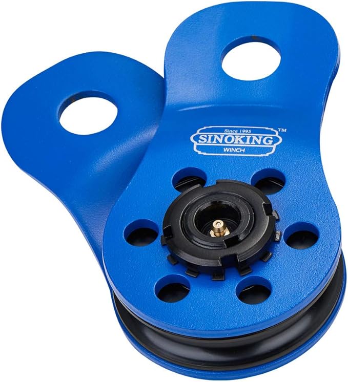 SINOKING Universal Fit Winch Snatch Block 22000lbs/10T Max Load Snatch Block Heavy Duty Rope Pulley Winch Accessories Blue Textured Coating (Blue)
