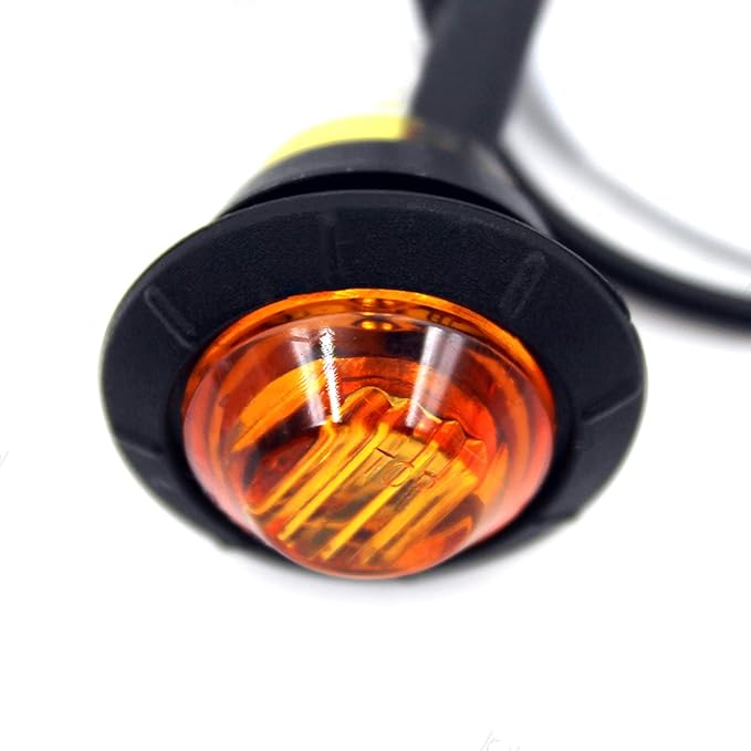 KEING 10 Pack Amber + 10 Pack Red + 10 Pack White Sealed Waterproof Mini Small Round 3/4 Inch LED Marker lights Signal Lights Indicator Lights 12V for Trailer Truck Bus Van ATV RV Lorry Caravan