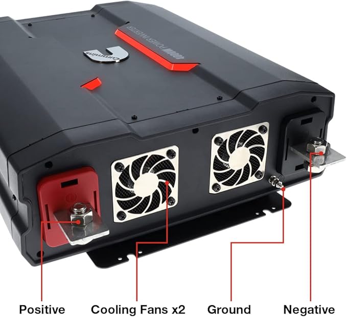 Cummins 4000 Watts Inverter Modified Sine Wave Truck Inverter 12 Volts to 110 Volts Four AC Outlets Two USB Ports (Plus Cable Kit)- CMN4000W - Inverters for Vehicles, Van Life, Camping