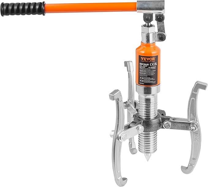VEVOR Hydraulic Gear Puller, 5 Ton Max Capacity Wheel Bearing Pulling Separator, 2 or 3 Jaws Puller, Vertically and Horizontally, 8" Jaw Hydraulic Puller with Case for Pulling Hubs