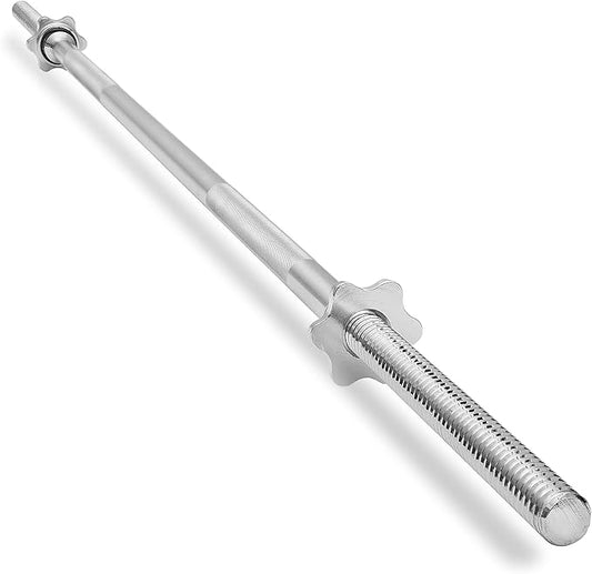 Philosophy Gym 1" Standard Weightlifting Barbell - Threaded Straight Bar with Star Collars
