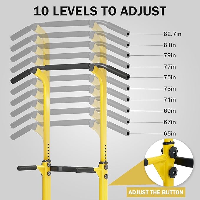 Multi-Functional Power Tower for Home Gym: Adjustable Pull Up & Dip Station with 400 LBS Capacity, Space Saving Strength Training Equipment for Men and Women