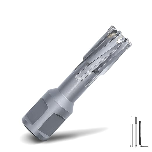 1/2" x 2" Annular Cutter with Weldon Shank,Carbide Tip Annular Drill Bit for Stainless Steel, Iron (2" Depth, 1/2" Diameter)