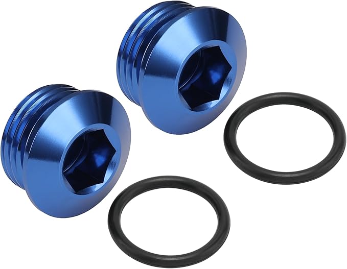 10AN -10 ORB O-ring Seal Boss Socket Port Plug Block Off Fitting Adapter Aluminum Blue, Pack of 2
