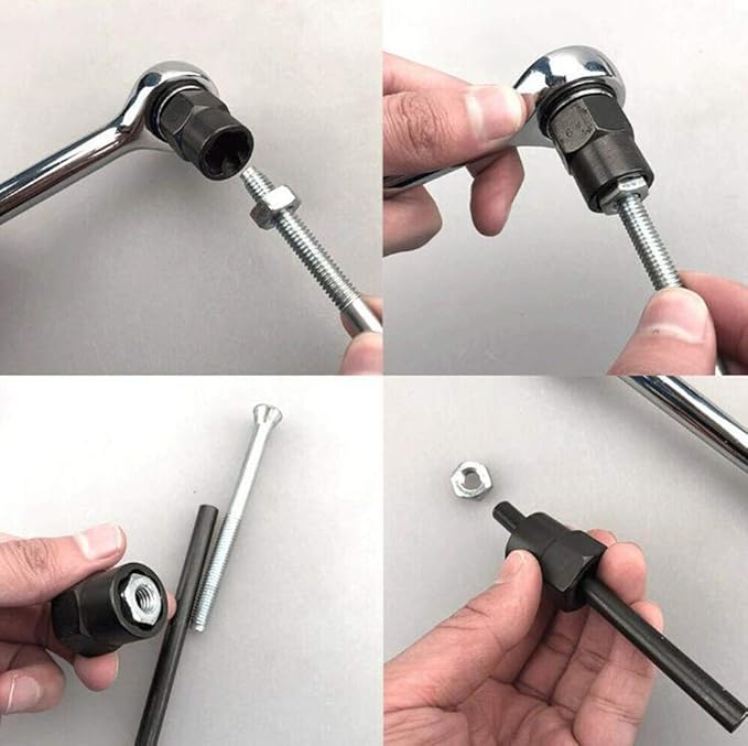 10Pcs Nut Remover,9-19mm Impact Nut Extractor Set,Nut Extractor Socket, Bolt Remover Tool Set,Drive Socket kit,Locking Socket Tools Kit (Hight Set)