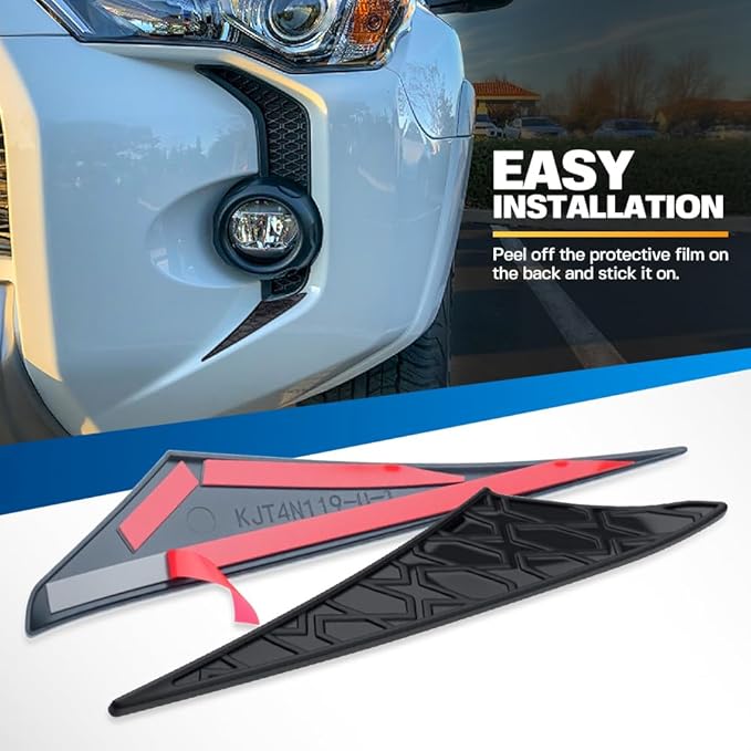 2 Pcs Front Fog Light Decals Trims Covers Compatible with 2014-2024 T'0yota 4Runner Accessories ABS Plastic Front Bumper Grill Covers Stickers Decor for 4Runner Fog Light